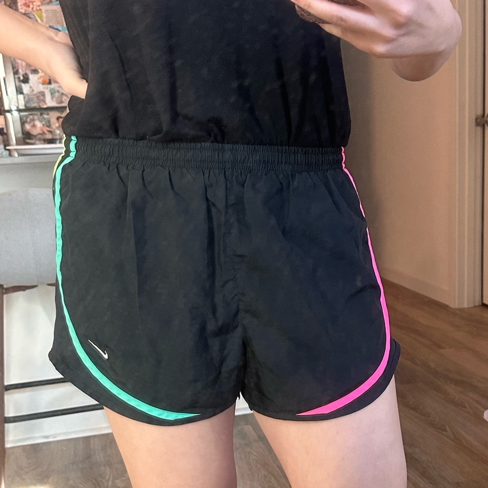 Nike Black and Pink Athletic Shorts Lightweight Design